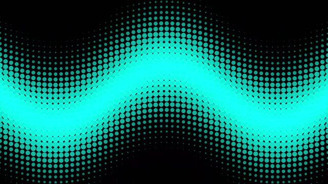 Cyan halftone wave pattern looping motion background video clip