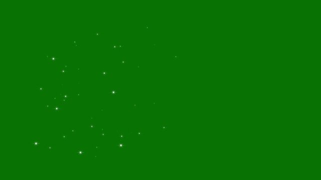 Fairy dust wand glitter stars trial with glowing star lights,pixie star particles,glowing shimmer line particles and fast sparkling doodle motion on green screen background 4k footage