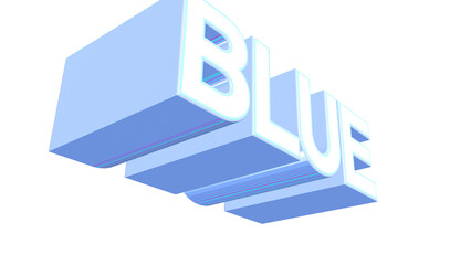 Obraz premium Bold three dimensional blue text isolated on a plain surface for modern digital graphic design projects