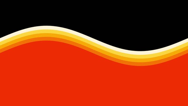 Retro wave lines flowing in orange and yellow motion background