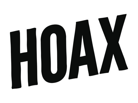 Hoax word in bold black letters on a white background.