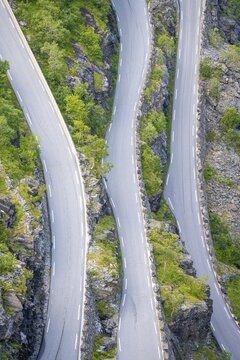 Mountain road Trollstigen, near &Aring;ndalsnes, M&oslash;re og Romsdal, Vestland, Norway