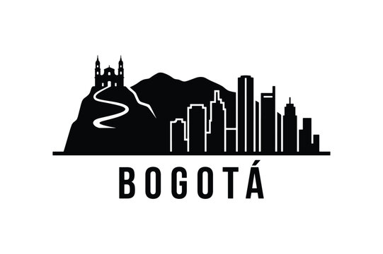 Bogota City Skyline Silhouette Minimalist Black Landmark Design