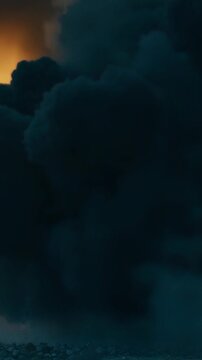 vertical video Video Explosion in the sky, massive fireball, shockwave, apocalyptic scene