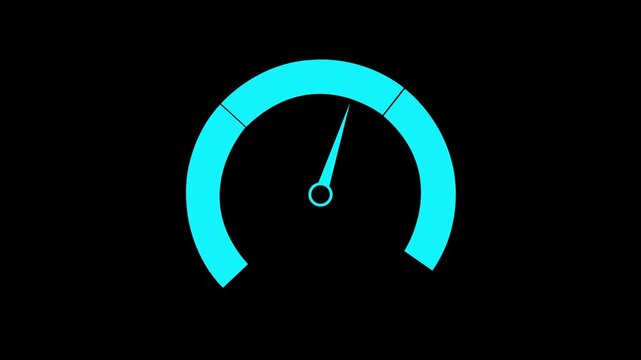 Minimal Speedometer Gauge Animation Showing Speed Increase animation. Animation of 4k video.