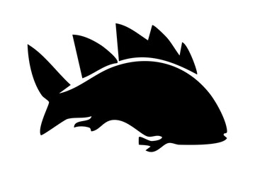 Black silhouette of a dinosaur stegosaurus on white background isolated on white background, Vector © Siddique