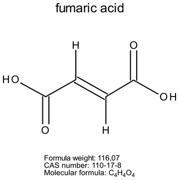 Chemical structure of fumaric acid, drug substance