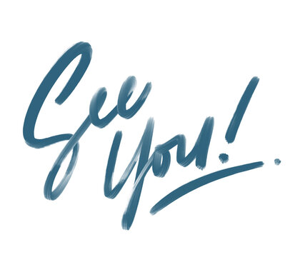 SEE YOU handwriting transparent png greeting