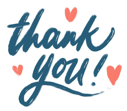 THANK YOU word handwriting greeting card