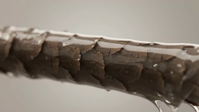 Microscopic view of human hair cuticle showing damaged and lifting scales.