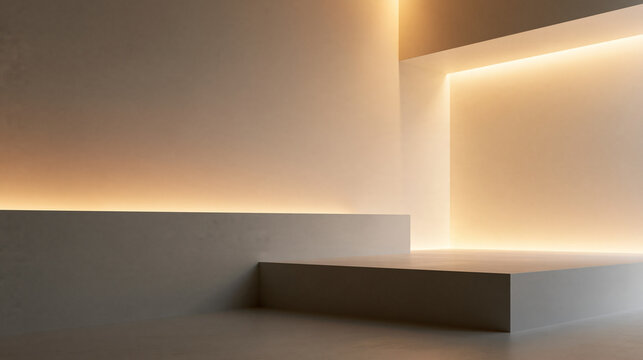 Empty Minimalist Architectural Podium for Product Display Presentation