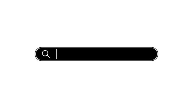 Animated search bar with alpha channel, Internet browsing search bar button. white background.Motion Graphic concept. animation