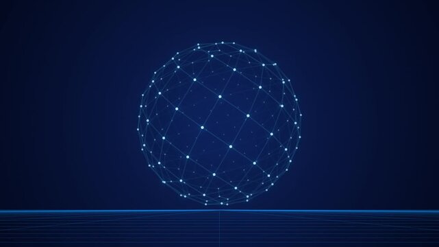 Futuristic digital globe sphere made of connected nodes and glowing network lines tech globe data sphere cyber world wireframe globe network grid tech globe data sphere cyber world wireframe