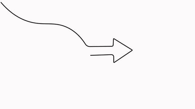 Two-way arrow icon depicting continuous line art animation of double directional arrows on a white background. Seamless loop.