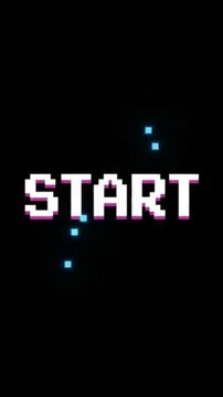 8 Bit Pixel Start Text Glitch Animation