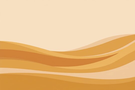 Abstract desert dunes poster with flowing sand curves in warm ochre tones