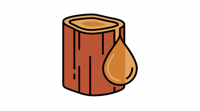 Wooden stump dripping resin or sap