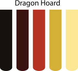 Color palette named dragon hoard with five vertical bars © Khaleda