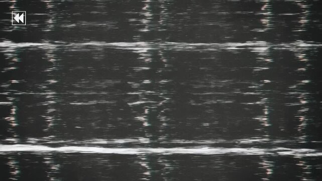 Glitch screen background with digital noise and horizontal lines 4k video