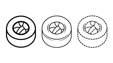 Black outline stroke icon set of sushi roll design concept graphic © junaid