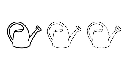 Black outline watering can tracing worksheet for kids education skills © junaid