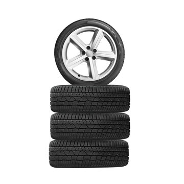 car tire on free On isolated transparent background.