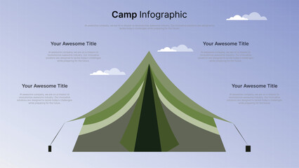Camp infographic template with tent illustration © VectorCraft