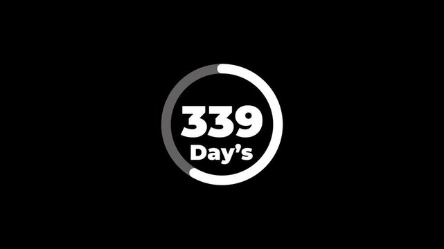 Animated circular countdown timer with day counter for project deadlines and progress tracking loading