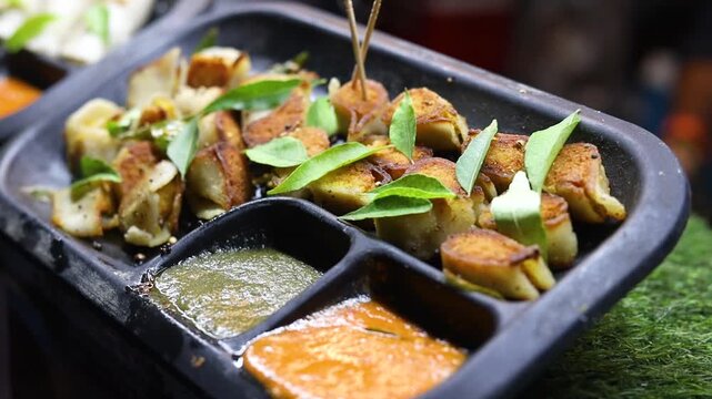 Fried idli with ghee and curry leaves