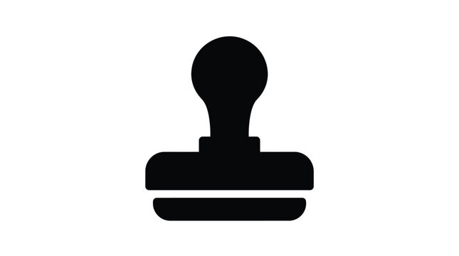 Black rubber stamp vector illustration silhouette icon for business office document verification and approval
