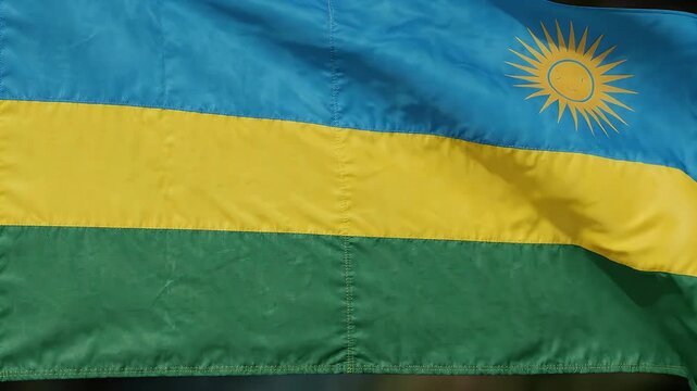Rwandan Flag Waving in the Breeze