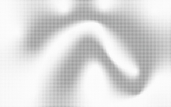 Abstract halftone wave background vector design black and white dots pattern graphic