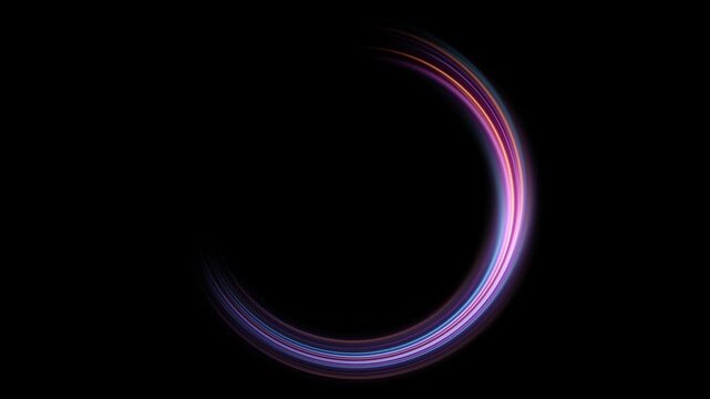 abstract circular light wave wind beams vortex Big data traffic visualization, dynamic high speed data streaming traffic. Neon color glowing lines background, high-speed light glowing wave swirl