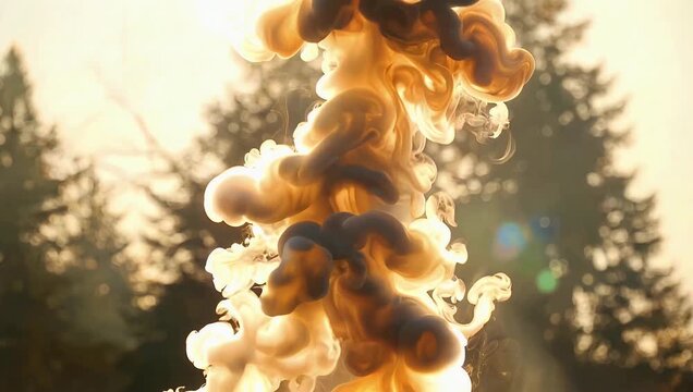 high-quality 4K alpha channel footage captures warm-toned smoke mist steam or gas rising slowly upward designed specifically for compositing into visual effects and atmospheric overlays making