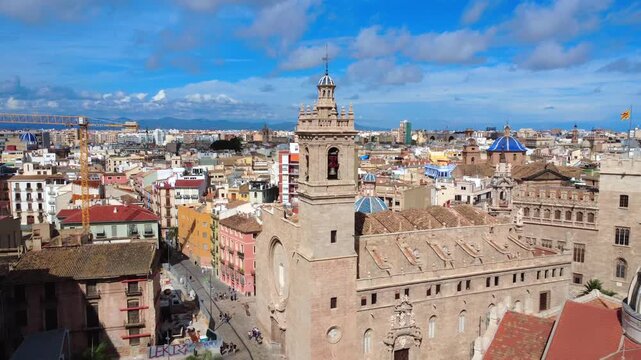 Valencia Spain Real Parroquia de los Santos Juanes Aerial Drone 4K