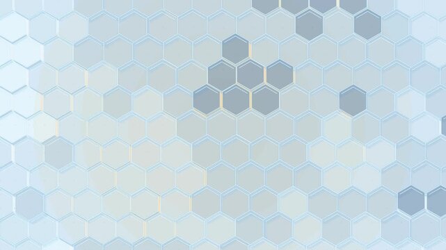 Blue hexagon grid tech background, loop, digital innovation, cyber security motion, honeycomb abstract