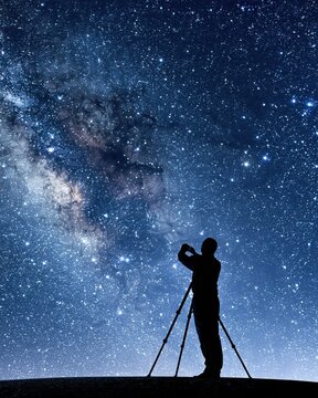 Capturing the Celestial Wonders Under a Starlit Night Sky