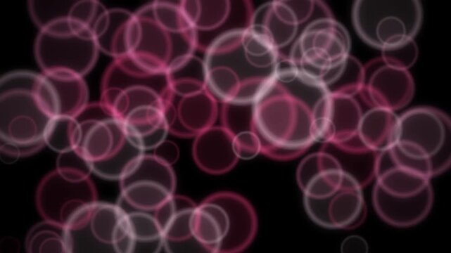 Pink and white bokeh circles abstract background, soft glowing lights texture, banner header poster design