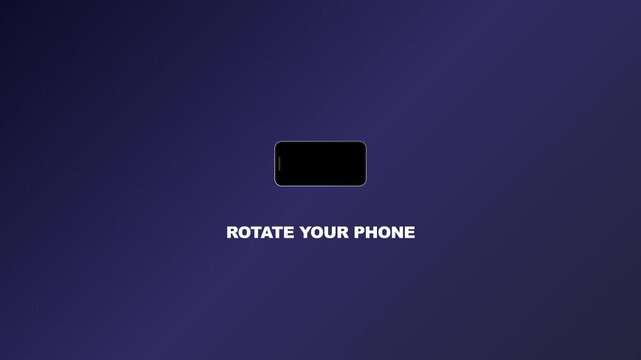 Smartphone rotation instruction on a purple screen