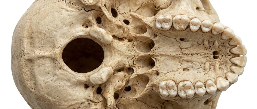Detailed Skull Base and Upper Jaw Close up Anatomical Study Material