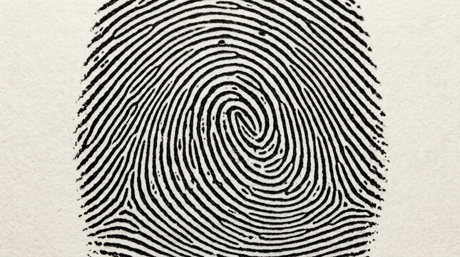 Unique Fingerprint Pattern on Textured Paper Identity Security Personalization Concept