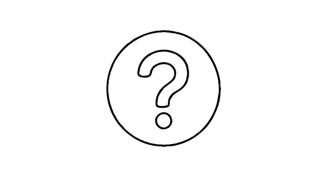 Help and support symbol drawn as a hollow question mark with a round dot inside a circular frame, an outline vector icon for frequently asked questions pages, quizzes and app tooltips