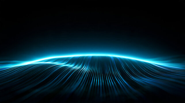 Abstract Futuristic Digital Wave Glowing Technology Background