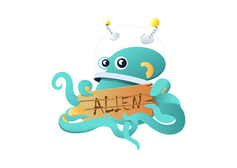 Funny cartoon - Alien octopus © Федір