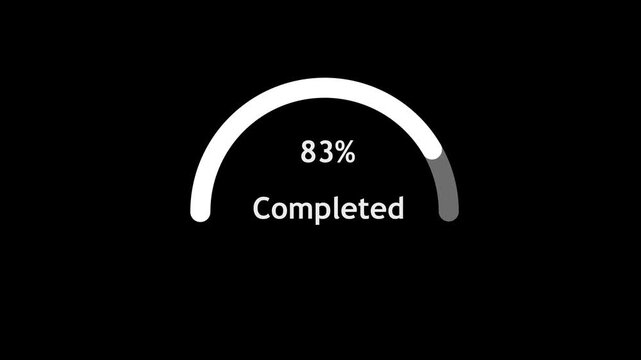 Digital decibel VU meter circular loop animation on technology chroma key alpha channel background.4k video animation.