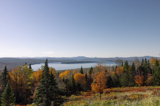 Autumn Foliage View From Height Of Land Overlooking Mooselookmeguntic Lake Maine