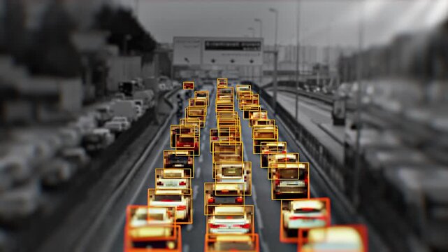 AI Vehicle Detection With Pixelated Boxes on Congested Highway