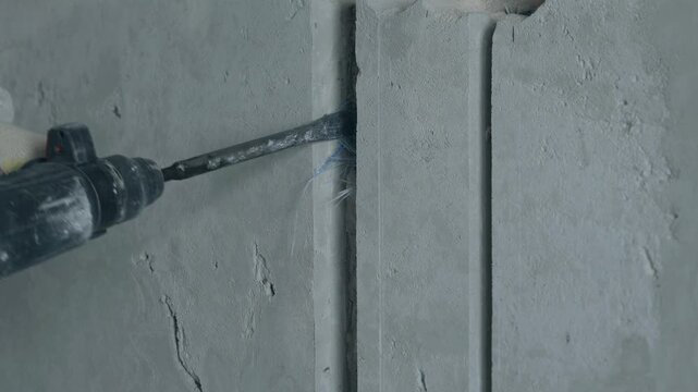Efficient wall chipping for electrical wiring installation in an apartment
