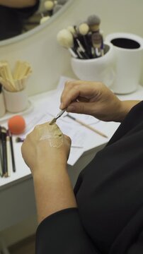 Artful application of a cosmetic treatment at a beauty studio in the afternoon
