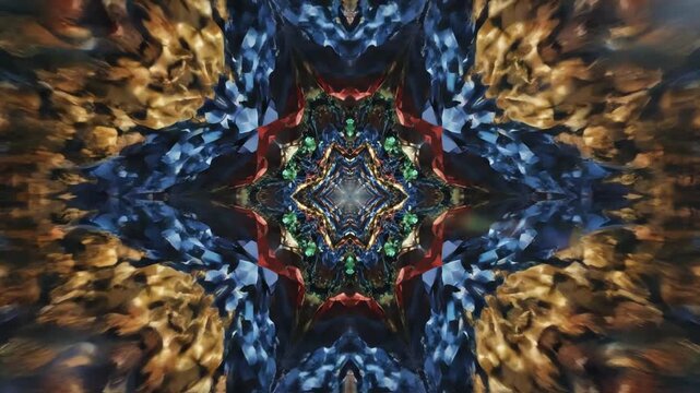 Abstract fractal symmetry pattern animation